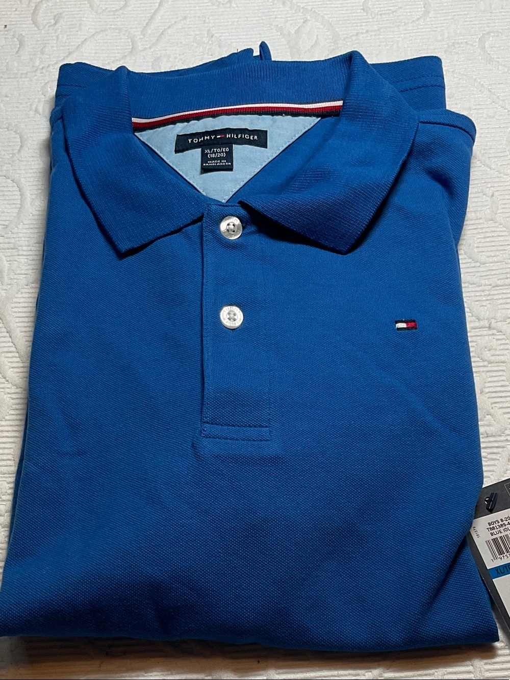 Tommy Hilfiger Royal Blue Short-Sleeve Polo. Boys 18-20. NWT